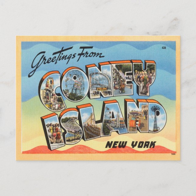 Carte Postale Salutations de Coney Island, New York Travel (Devant)