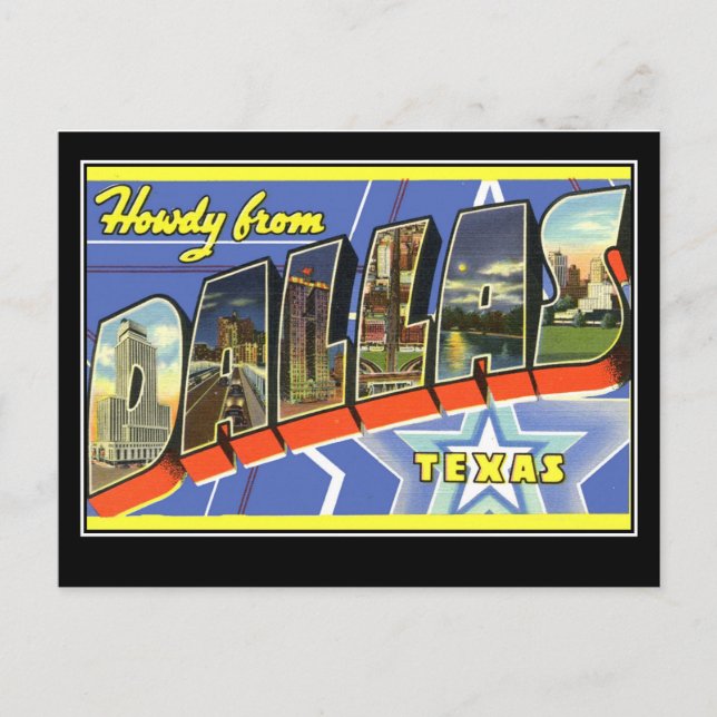 Carte Postale Salutations de Dallas Texas (Devant)