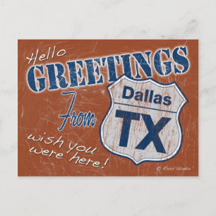 Carte Postale Salutations de Dallas Texas Postcard