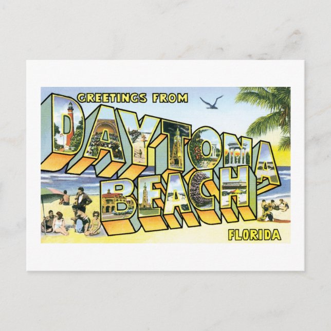Carte Postale Salutations de Daytona Beach, FL (Devant)