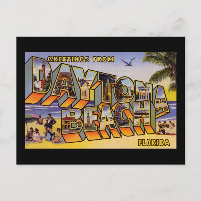 Carte Postale Salutations de Daytona Beach Floride (Devant)