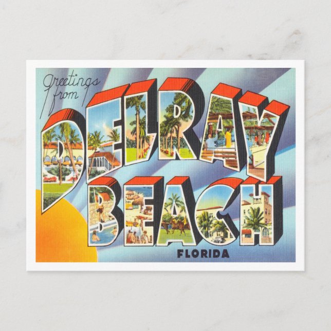 Carte Postale Salutations de Delray Beach, Floride Travel (Devant)