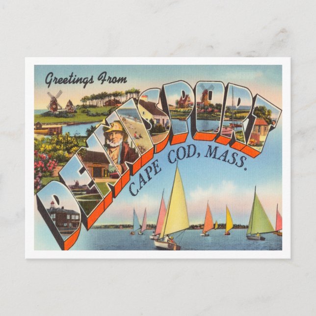 Carte Postale Salutations de Dennisport, Cape Cod, Massachusetts (Devant)