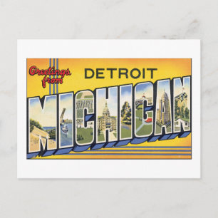 Carte Postale Salutations de Detroit, Michigan