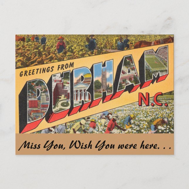 Carte Postale Salutations de Durham (Devant)