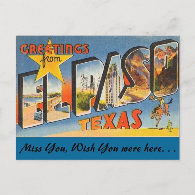 Carte Postale Salutations de El Paso (Devant)
