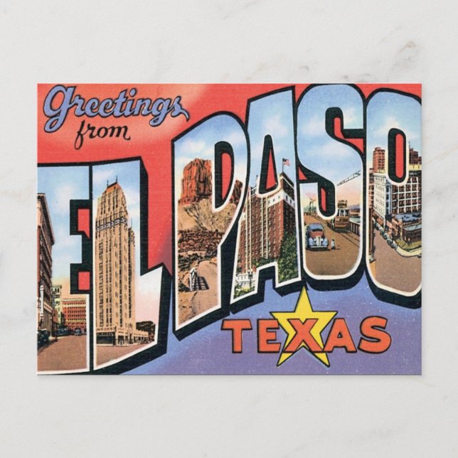 Carte Postale Salutations De EL Paso, Texas (Devant)