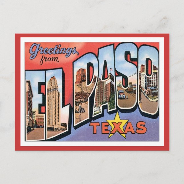 Carte Postale Salutations De EL Paso, Texas (Devant)