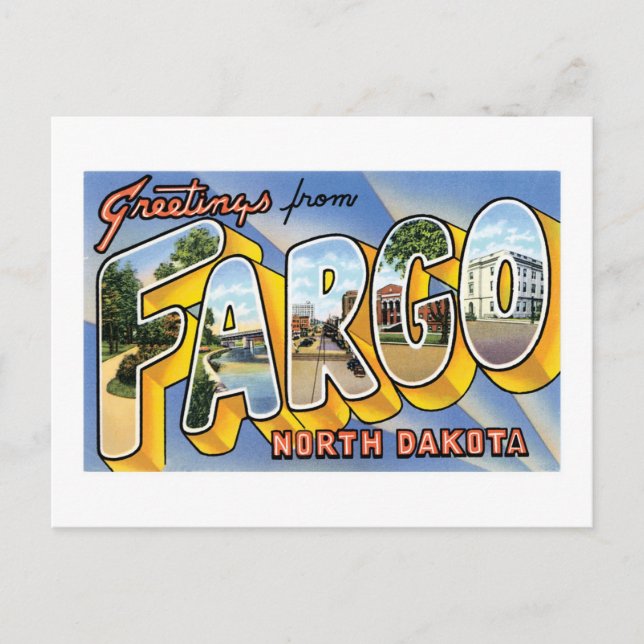 Carte Postale Salutations de Fargo, Dakota du Nord ! (Devant)