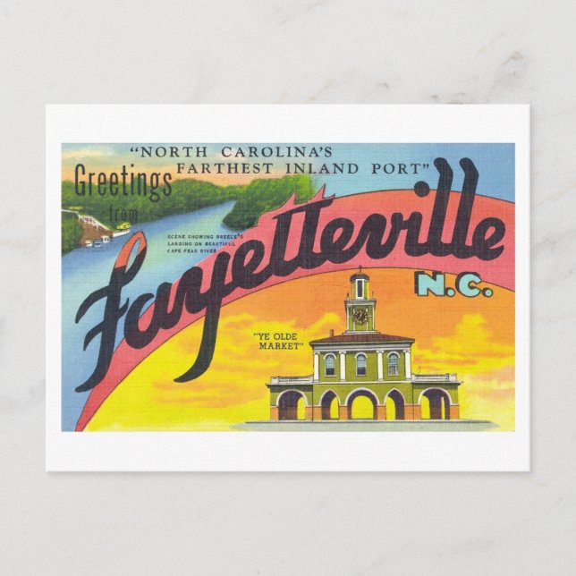 Carte Postale Salutations de Fayetteville, Caroline du Nord (Devant)