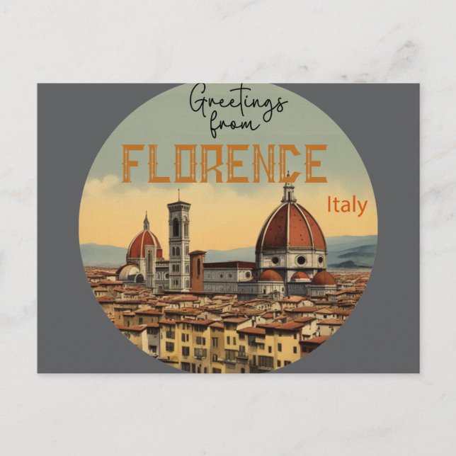 Carte Postale Salutations de Florence Italie (Devant)