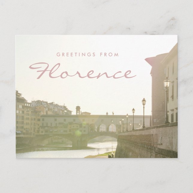Carte Postale Salutations de Florence Italie Ponte Vecchio Bridg (Devant)