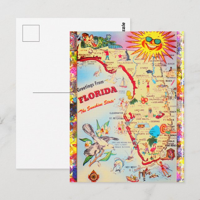 Carte Postale Salutations de Floride (Devant / Derrière)