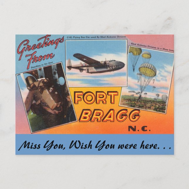 Carte Postale Salutations de Fort Bragg (Devant)