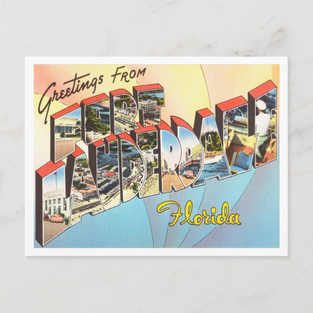 Carte Postale Salutations de Fort Lauderdale, Floride Travel (Devant)
