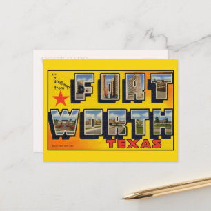 Carte Postale Salutations de Fort Worth Texas Grande Lettre