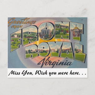 Carte Postale Salutations de Front Royal, Virginie