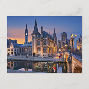 Carte Postale Salutations de Gand, Belgique,