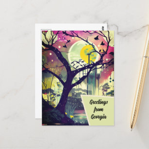 Carte Postale Salutations de Georgia Wetland Art Card