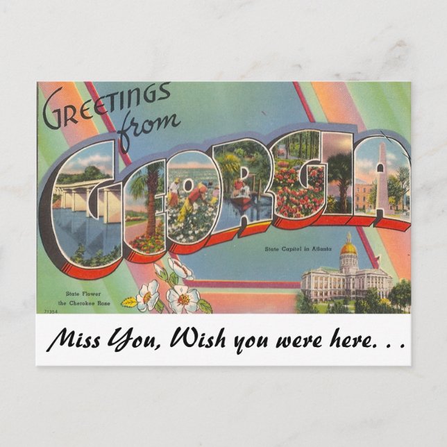 Carte Postale Salutations de Géorgie (Devant)