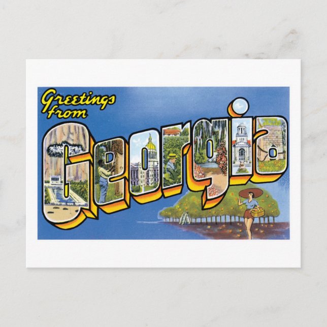 Carte Postale Salutations de Géorgie ! (Devant)
