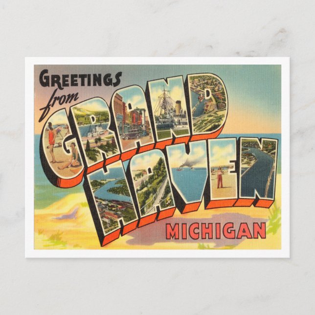 Carte Postale Salutations de Grand Haven, Michigan Travel (Devant)