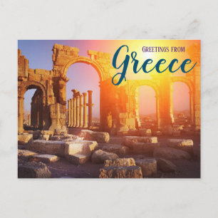 Carte Postale Salutations de Grèce Ancienne Ruines Parthenon