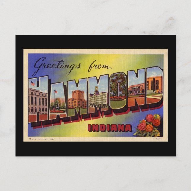 Carte Postale Salutations de Hammond Indiana (Devant)