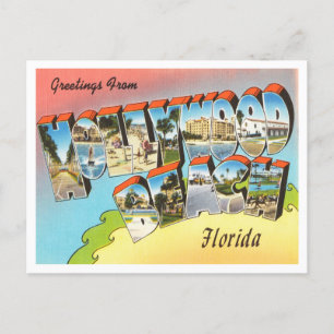 Carte Postale Salutations de Hollywood Beach, Floride Travel