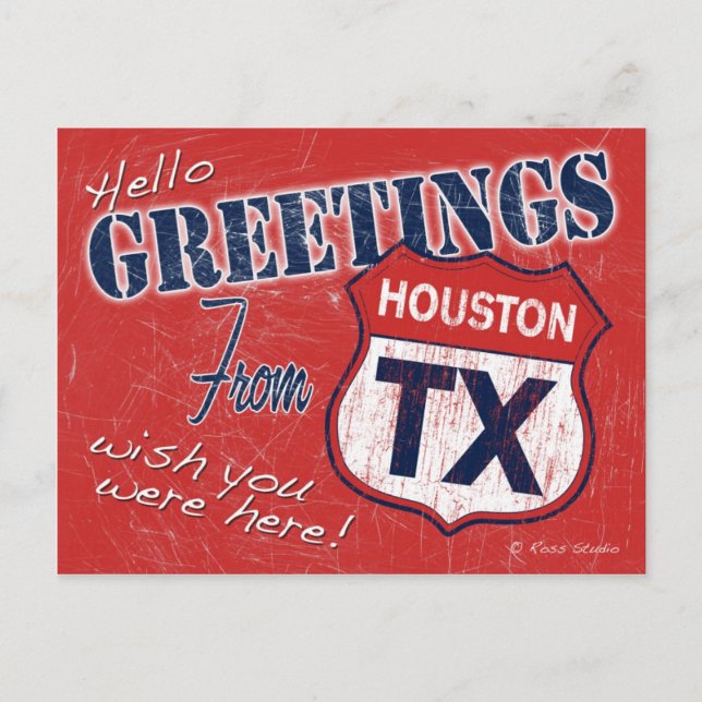 Carte Postale Salutations de Houston Texas Postcard (Devant)
