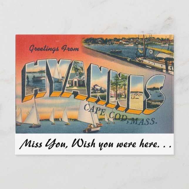 Carte Postale Salutations de Hyannis (Devant)