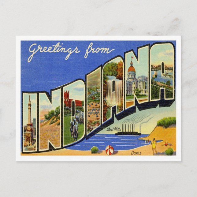 Carte Postale Salutations De Indiana (Devant)