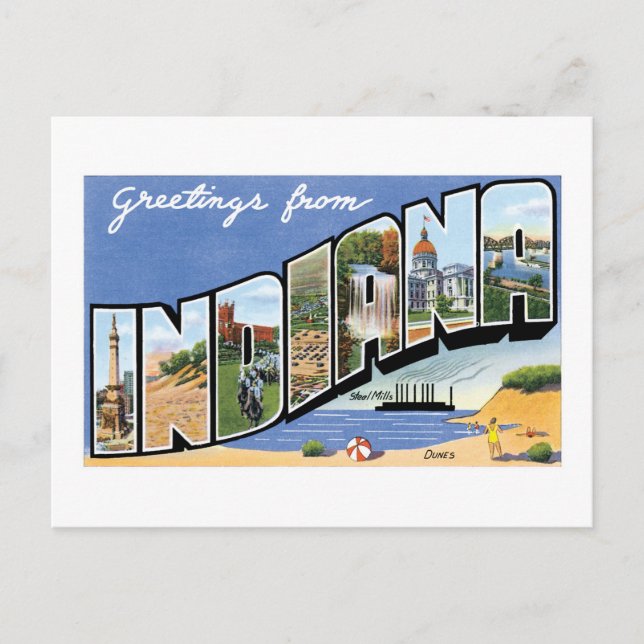Carte Postale Salutations de Indiana ! (Devant)
