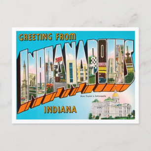 Carte Postale Salutations de Indianapolis, Indiana Travel