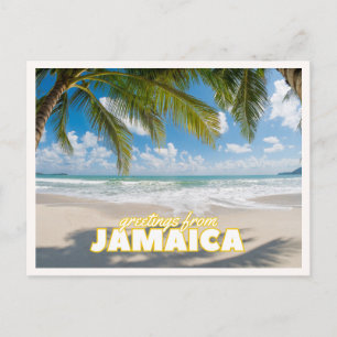 Carte Postale Salutations de Jamaïque Rétro Tropical Vintage