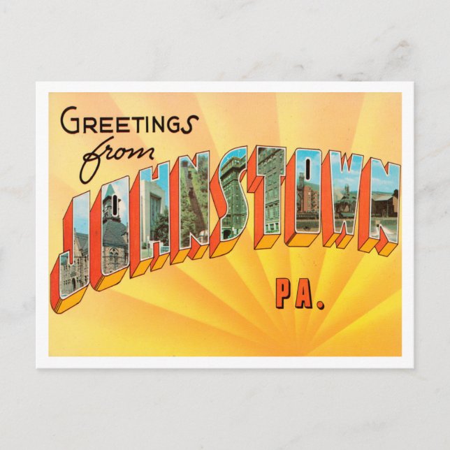 Carte Postale Salutations de Johnstown, Pennsylvania Travel (Devant)