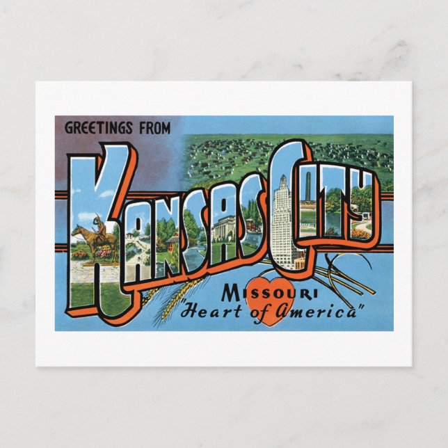Carte Postale Salutations De Kansas City (Devant)