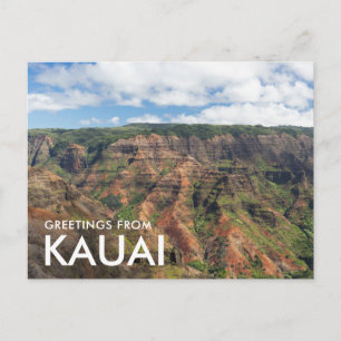 Carte Postale Salutations de Kauai Waimea Canyon