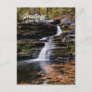 Carte Postale Salutations de la Cascade d'automne de Poconos