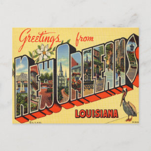 Carte Postale Salutations de La Nouvelle-Orléans, Louisiana Trav