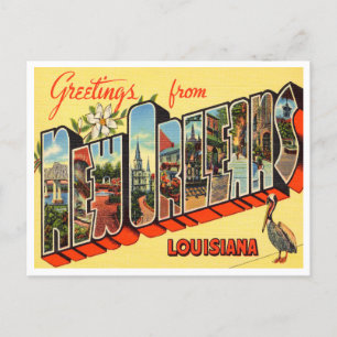 Carte Postale Salutations de la Nouvelle-Orléans, Louisiane Trav