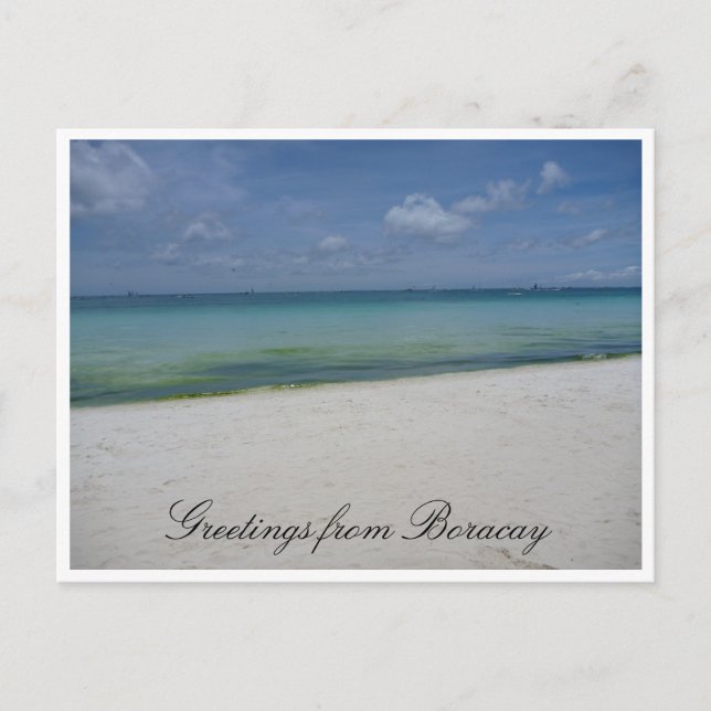 Carte Postale salutations de la plage blanche (Devant)