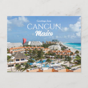Carte Postale Salutations de la plage panoramique de Cancun au M