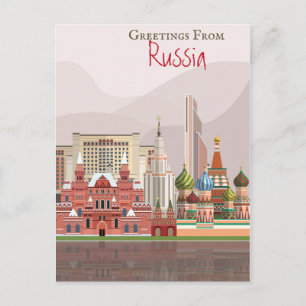 Carte Postale Salutations de la Russie