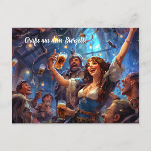 Carte Postale Salutations de la tente à bière ! Munich