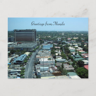Carte Postale salutations de la ville de manila