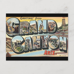 Carte Postale Salutations de l'affiche Grand Canyon_Vintage voya