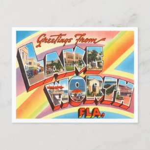 Carte Postale Salutations de Lake Worth, Vintage voyage de Flori