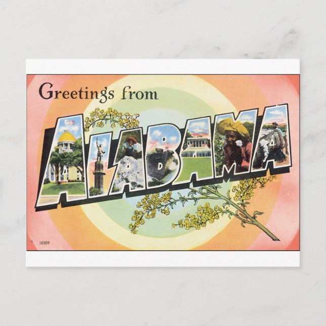 Carte Postale Salutations de l'Alabama ! (Devant)