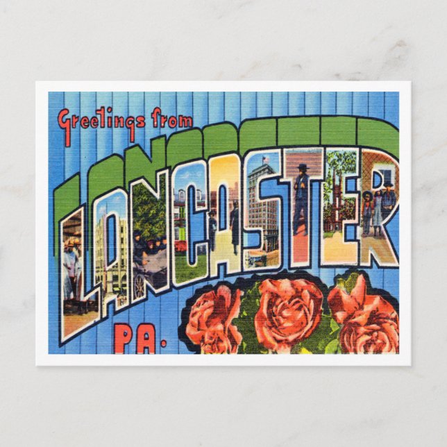 Carte Postale Salutations de Lancaster, Pennsylvania Travel (Devant)